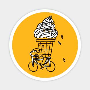 Ice cream riding a bicycle Magnet